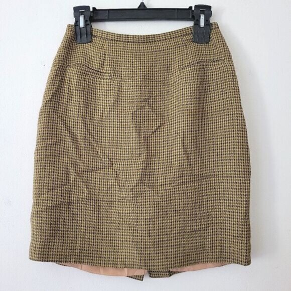 Vintage Petite Sophisticate Mini Skirt Houndstooth Academia 6P - Picture 1 of 7